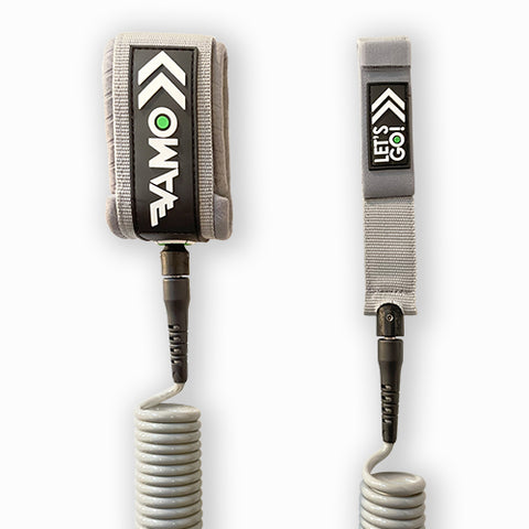 Grey Stand up paddleboard leash keeps you connected to your board. Suggested replacement every two (2) years.